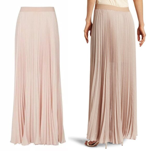 BCBGMaxAzria Dresses & Skirts - BCBGMaxAzria Estel Maxi Pleated Maxi Skirt Bare Pink XXS